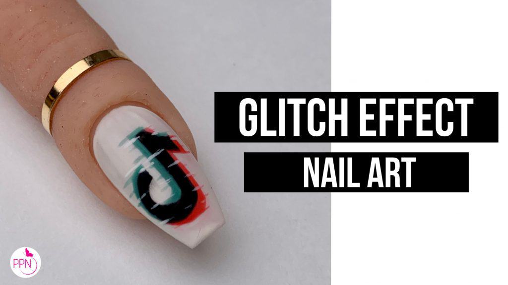 tik tok nails nail gel glitch effect